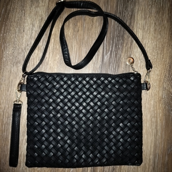 Handmade Black Clutch Purse with Silver Studs New - Picture 2 of 9